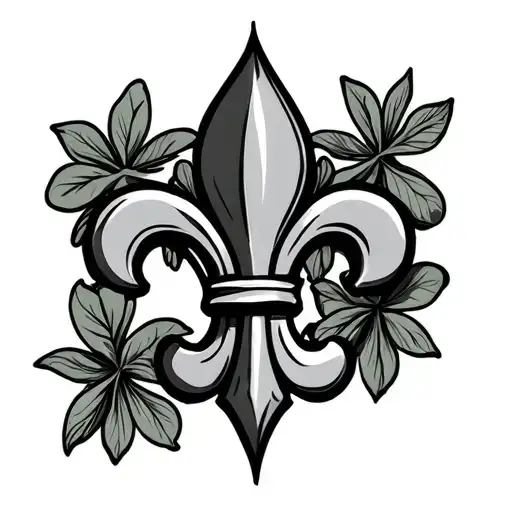 Fleur De Lis With Clover Intertwined