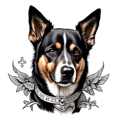 Dog And Religion Themed Forearm Half Sleeve