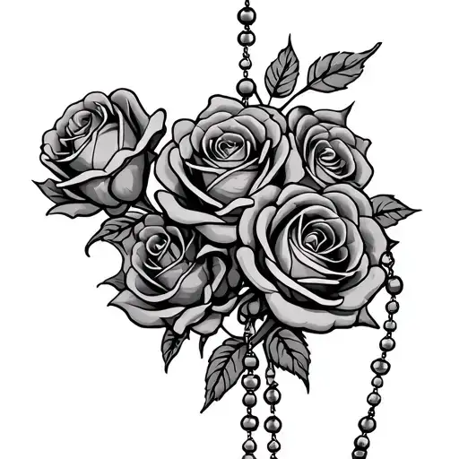 Roses And Rosary Wrapped