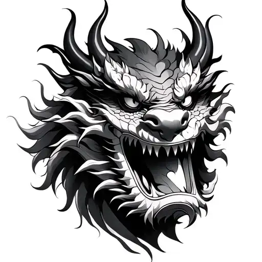 Japanese Dragon And Oni Mask
