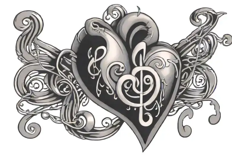 A Blanket Wrapped Around A Heart With Musical Notes