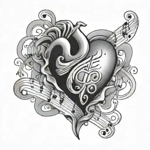 A Blanket Wrapped Around A Heart With Musical Notes