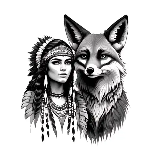 I Am My Brothers Keeper With A Fox & Native Woman