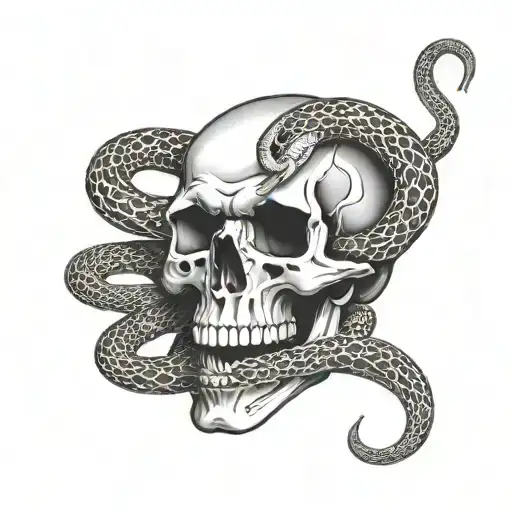 A Skull With Snakes Coming Out