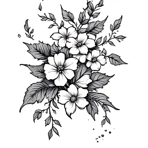 Flower Leaf Vine Wrapped Around Forearm