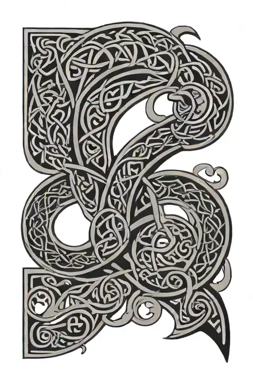 Simple Low Sleeve Tribal Celtic Tattoo Inspired Tattoo Featuring