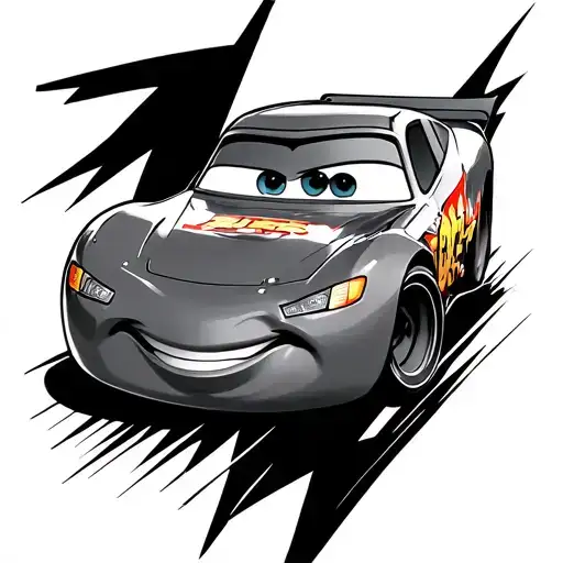 Lightning Mcqueen Simple Lines