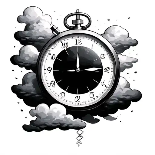 Stopwatch With Clouds And Sunshine