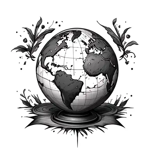 A Globe Looking Old And Dead Half Alive