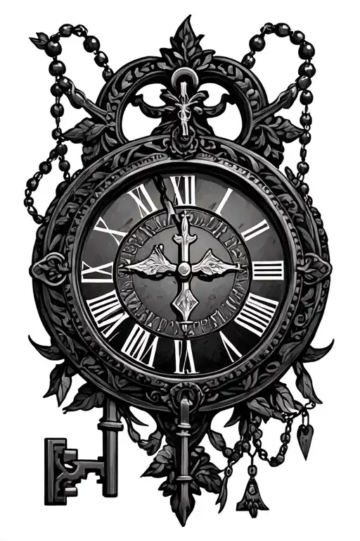 Rosary Clock Key Roman