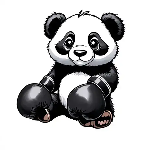 Cute Panda With Boxing Gloves