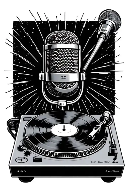 A Microphone Above A Turntable