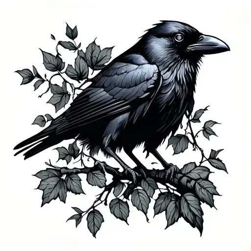 Crow In Vines Wrapped