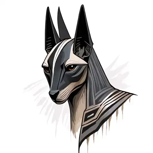 Anubis Portrait With Half