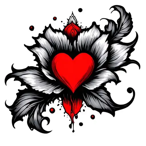 Tyriq Red Ink With Small Heart