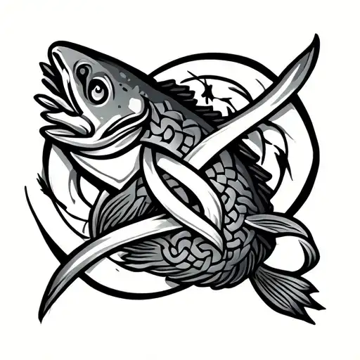 Celtic Trout Knot Design Incorporating