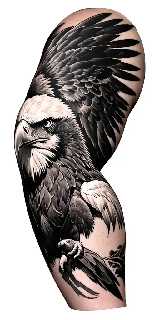 Arm Sleeve Western Theme With An Eagle