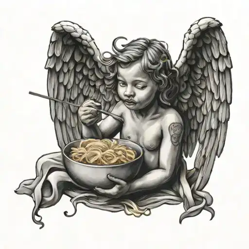 Angel Eating Noodles