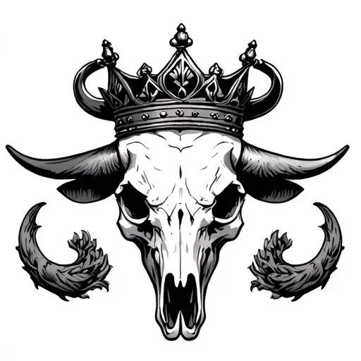Bull Skull With A Crown