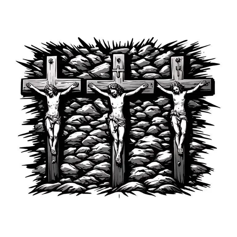 Crucifixion Site With 3 Crosses