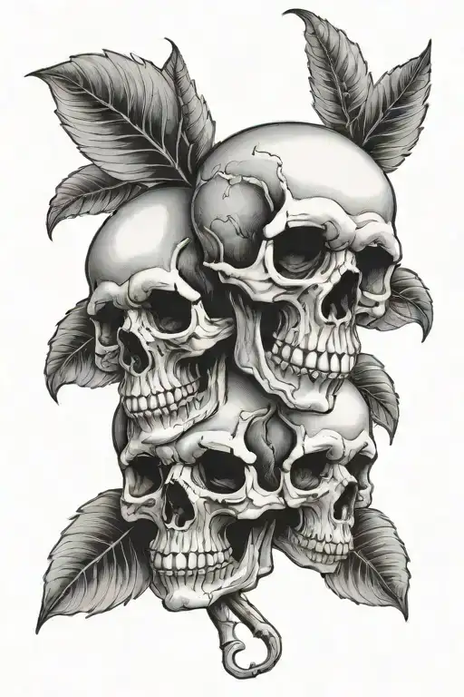 3 Skulls Stacked Together
