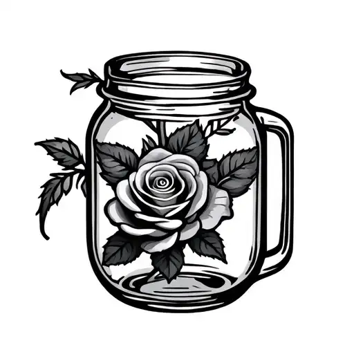 Roses Inside Closed Mason Jar Filled