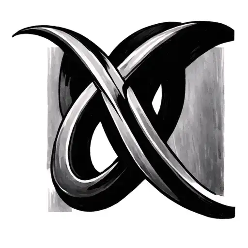 Infinity Symbol With Four Sets Of Initials