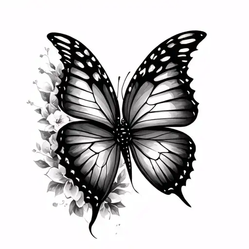 Butterfly Flying Upward Toward