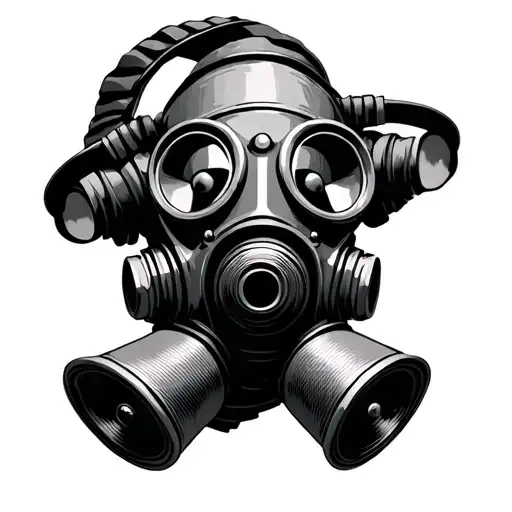 Minimalist Gas Mask With Speakers As The Filters