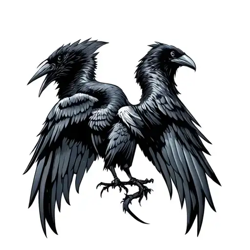 Crow Wings On Shoulder Including Desingns