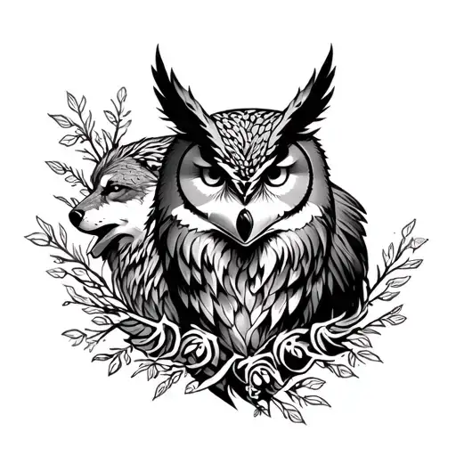 Owl And Wolf