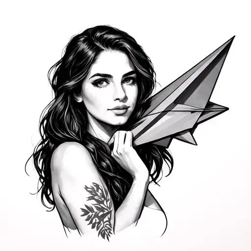 Patricia With Paper Plane