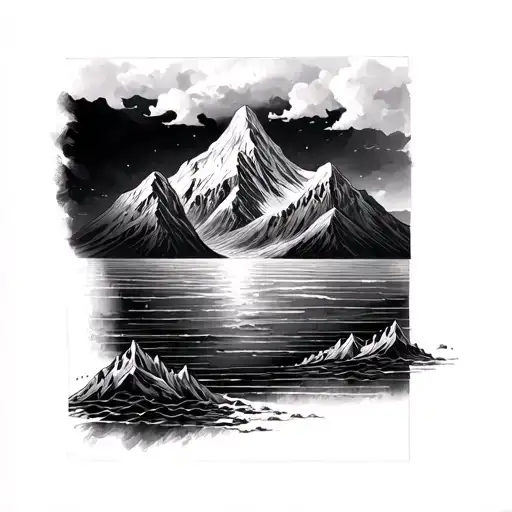 Mountain And Sea With A Bed