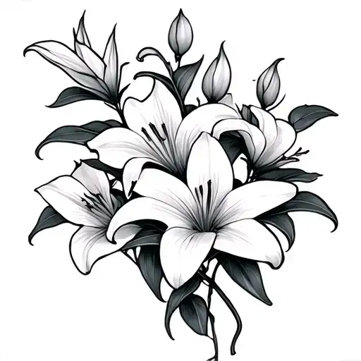 Lilys Flowers Growing On Vines And