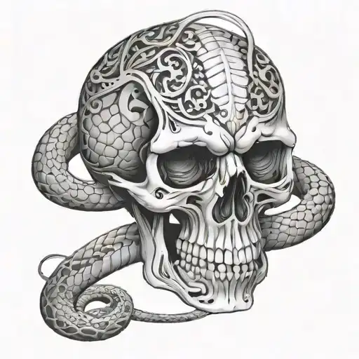 Skull Inside Snake Wrapping