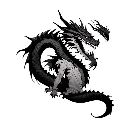 Kaido From One Piece With His Dragon Coming Over His Shoulder