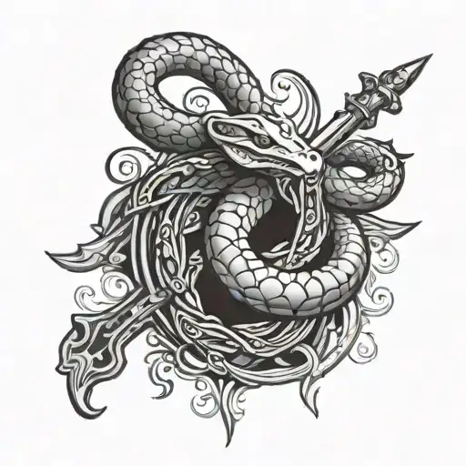 Snake Around The Sword