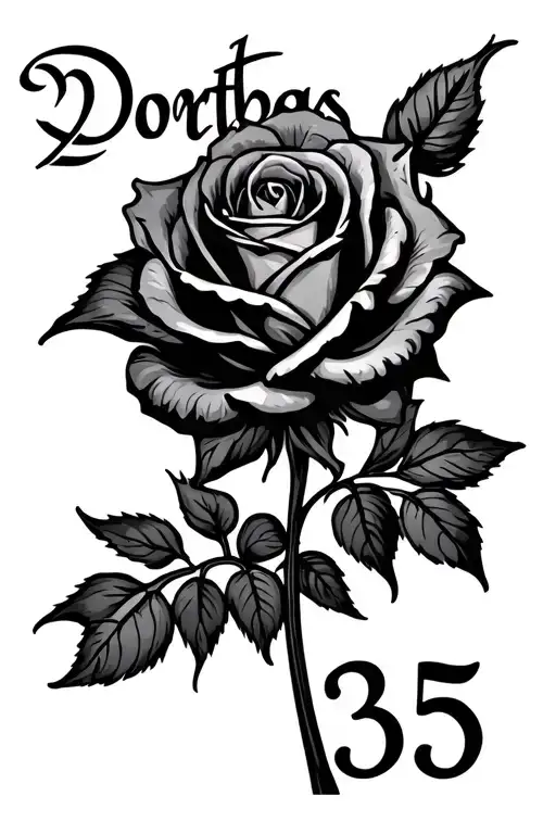 Rose At The Top With Name Dortbas And Number 35