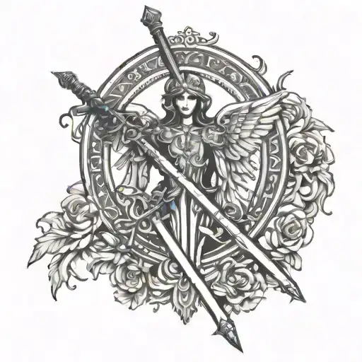 Angel Swords Tarot Card