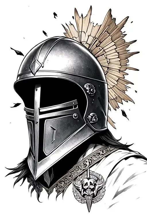 A Saint With A Riot Helmet On Their Head