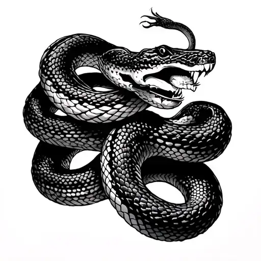 Two Snakes Attacking Each Other