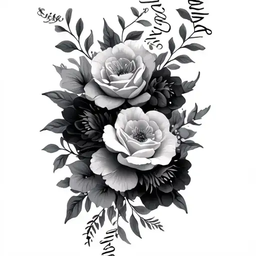 Multiple Names With Flowers Wrapped Loosely