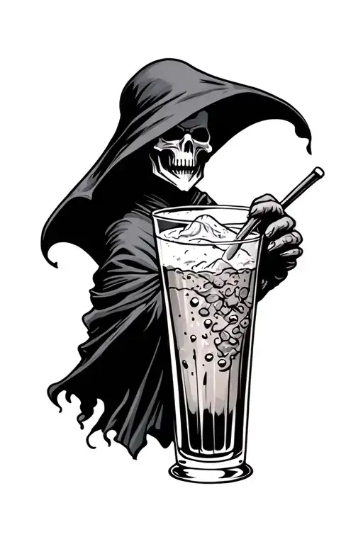 Grim Reaper Drink Cartoon