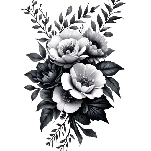 Multiple Names With Flowers Wrapped Loosely