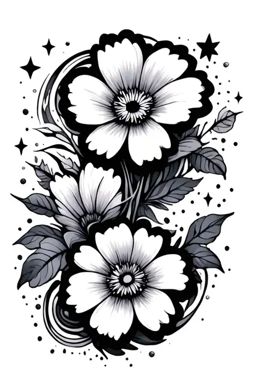 Flowers And Stars And Swirls