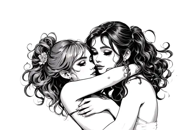 Naughty Girls Hugging Each Other