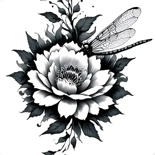 Hubscusis Flower And Dragon Fly Away