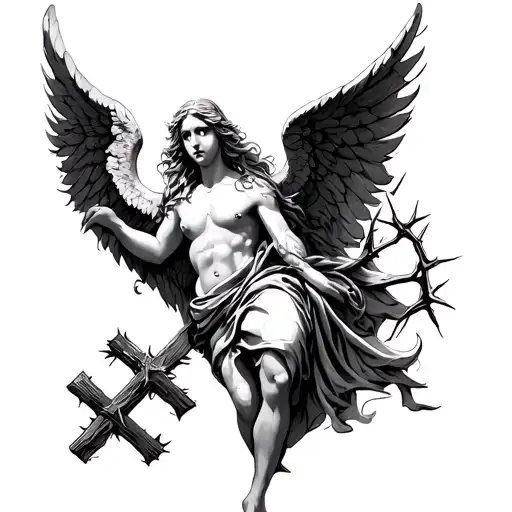 Angel With Cross And Thorns