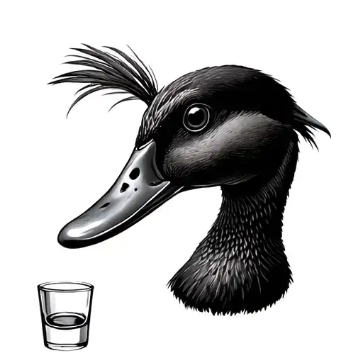 Duck With Shot Glass