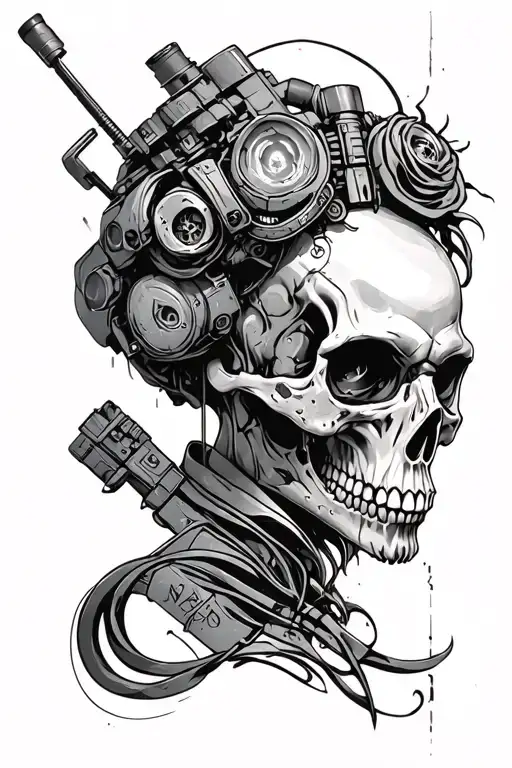 Skull Cyberpunk 2077 Style